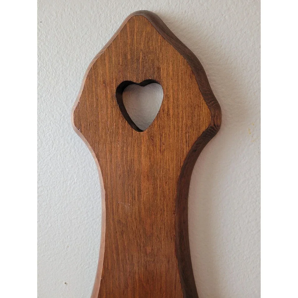 Vintage Heart Wood Wall Candle Sconce Set of 2 1980s